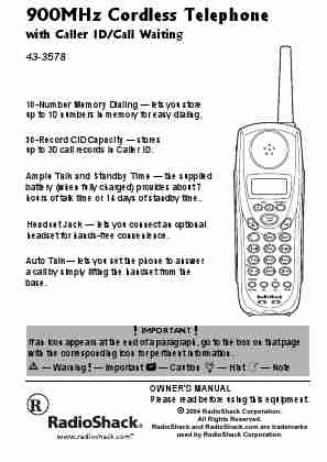 Radio Shack Cordless Telephone 43-3578-page_pdf